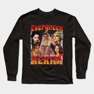 Rekha l Legend l Bollywood l Vintage l Indian actress l Bootleg l 90s style Long Sleeve T-Shirt